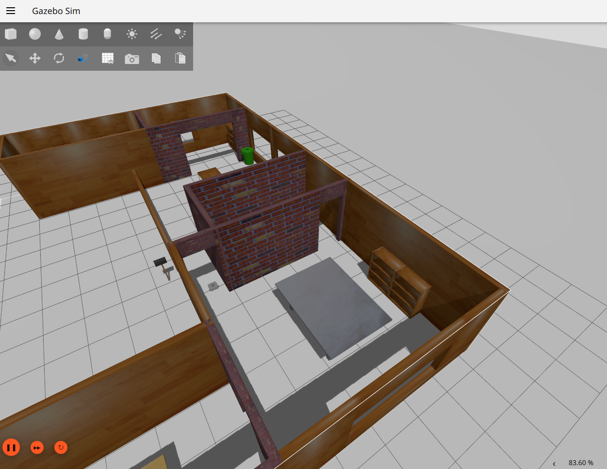 Gazebo Simulation: Turtlebot3 Waffle Pi in a house